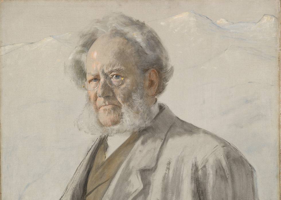 Henrik Ibsen (1828-1906) tegnet av Erik Theodor Werenskiold, Nasjonalmuseet for Kunst, Arkitektur og Design, Oslo.