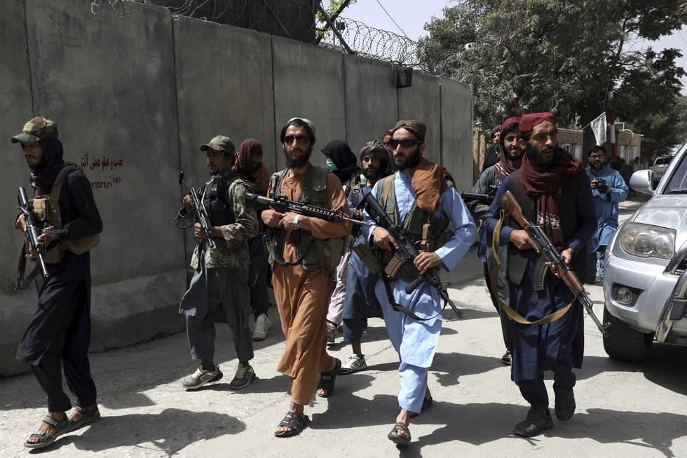 Taliban fighters patrol in Wazir Akbar Khan neighborhood in the city of Kabul, Afghanistan, Wednesday, Aug. 18, 2021. The Taliban declared an "amnesty" across Afghanistan and urged women to join their government Tuesday, seeking to convince a wary population that they have changed a day after deadly chaos gripped the main airport as desperate crowds tried to flee the country. (AP Photo/Rahmat Gul)