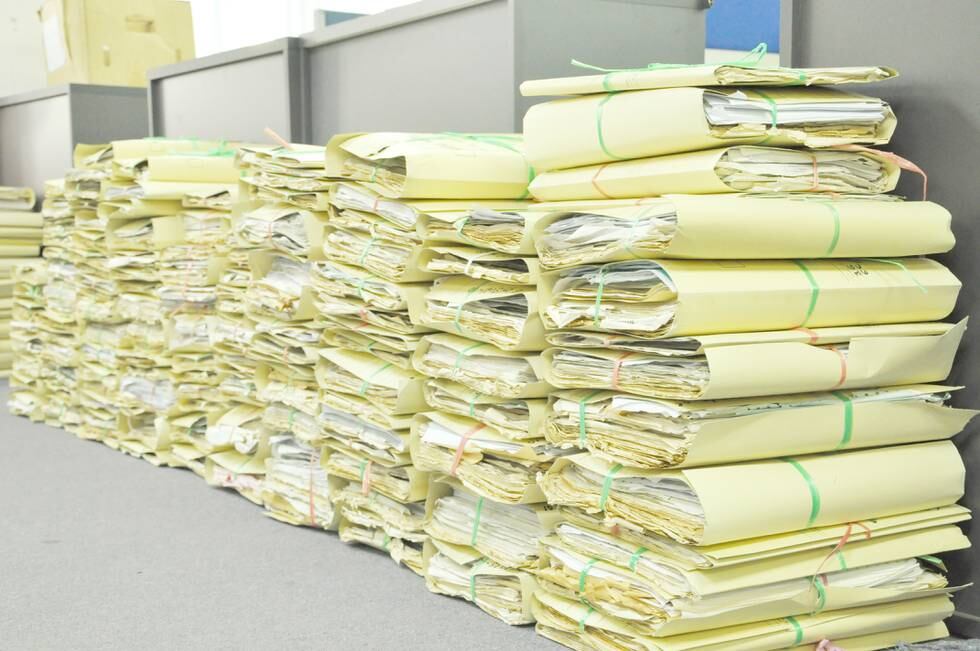 Stack Of Papers On Table