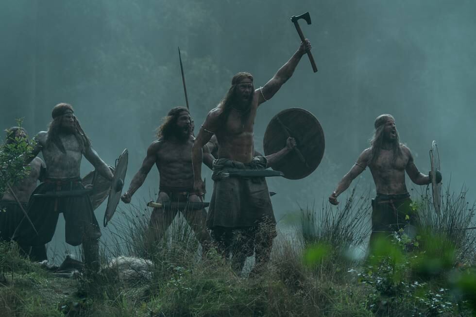 (ctr) Alexander Skarsgård stars as Amleth in director Robert Eggers’ Viking epic THE NORTHMAN, a Focus Features release.